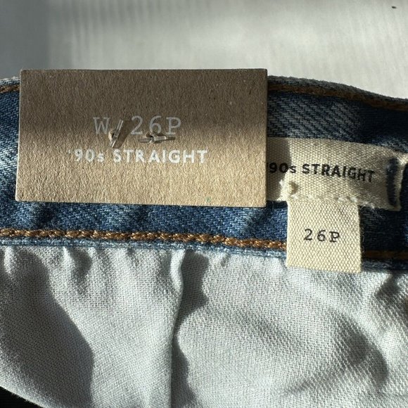 Madewell Petite '90s Straight Jean Womens 26P Blue Mercer Wash READ High Rise - Picture 14 of 16